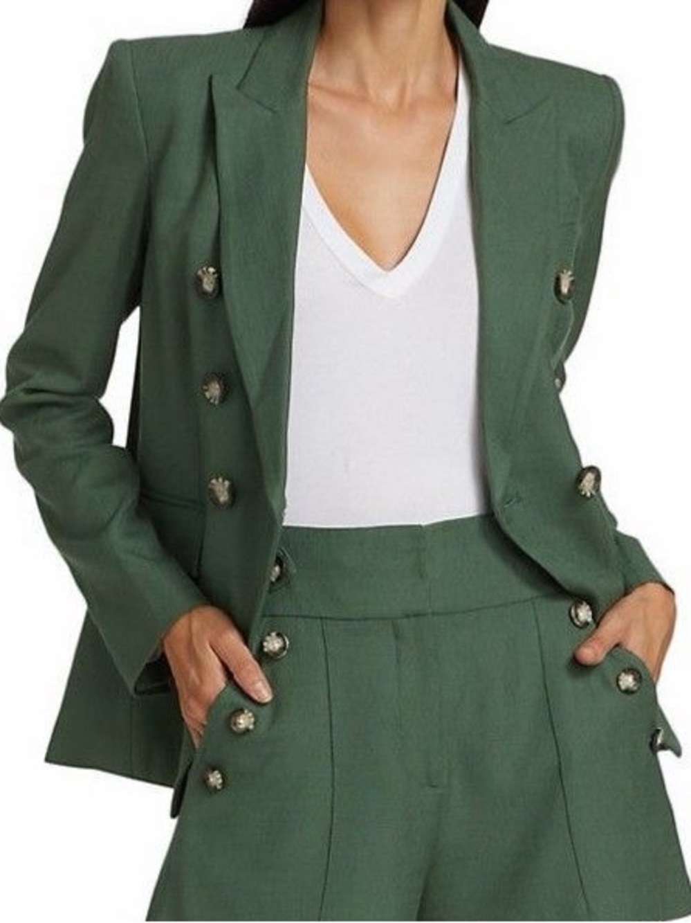 Veronica Beard Miller Dickey Jacket Blazer Ivy Green Size 4